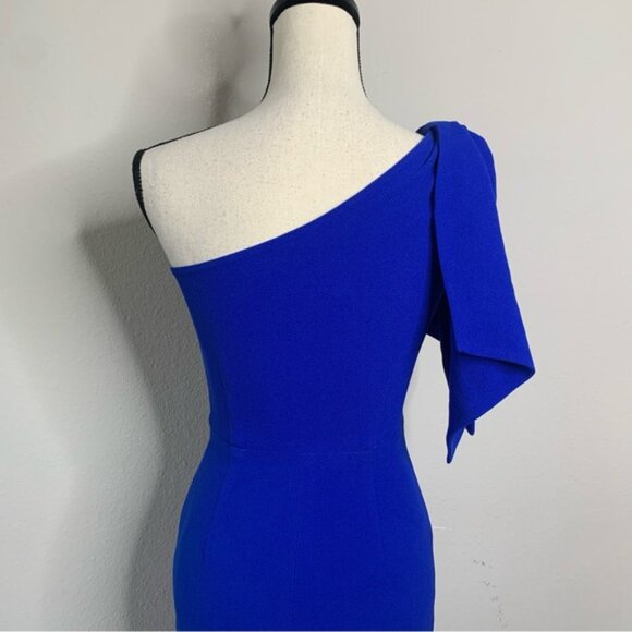 Dress The Population Blue Tiffany One Shoulder Midi Dress - Picture 13 of 15